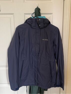 Columbia Women's Navy blue Hooded Shell Jacket with removable fleece liner
